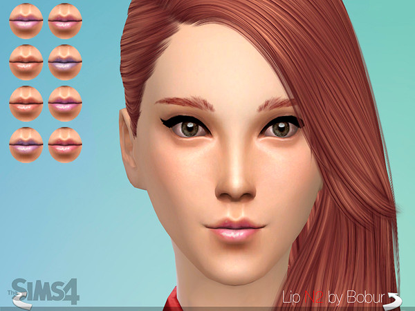Sims 4 — Lip N2 by Bobur2 — hi guys here is my next lip ))) Lipstick, 8 colors, enjoy it