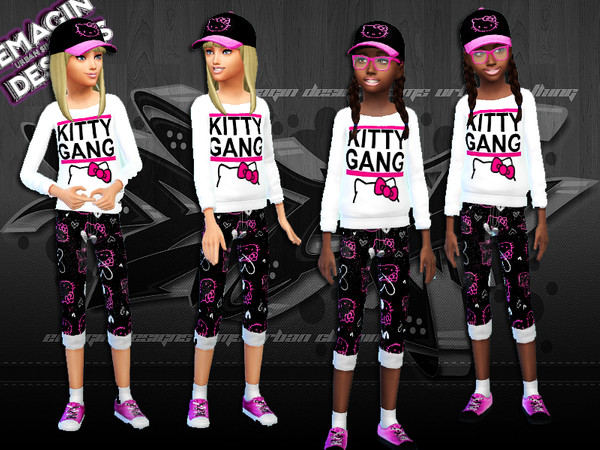Sims 4 — Girls Hello Kitty Cap by emagin3602 — Designed by Emagin Designs http://www.thesims3.com/mypage/Emagin/mystudio