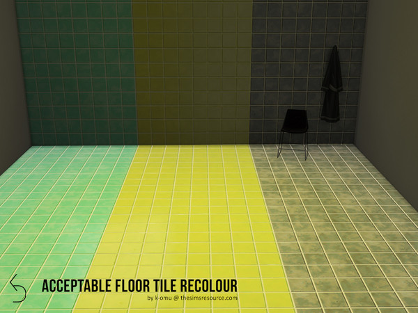 Sims 4 — Acceptable Floor Tile recolor by k-omu2 — The Acceptable Floor Tile from maxis, in three new shades.