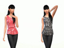 Sims 4 — Lace Peplums by Tristakinz2 — I've recoloured and added lace to the base games' peplum tops. Comes in four