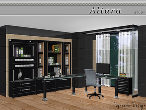 Sims 3 — Altara Study by NynaeveDesign — Widespread simplicity characterizes this study room that mixes modern monochrome