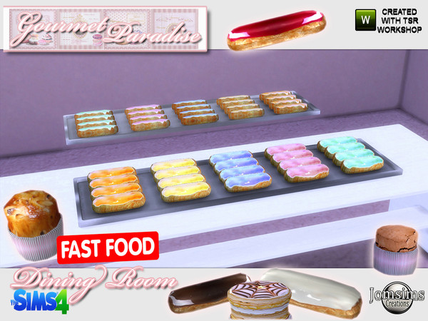 Sims 4 — gourmet paradise long metal  baking tray for table just deco by jomsims — gourmet paradise long metal baking