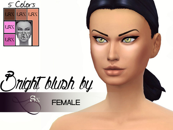 Sims 4 — Bright blush [Female] by LSX — Bright blush by LSX available in 5 colors for female, enjoy ! Eyes, eyebrows, and