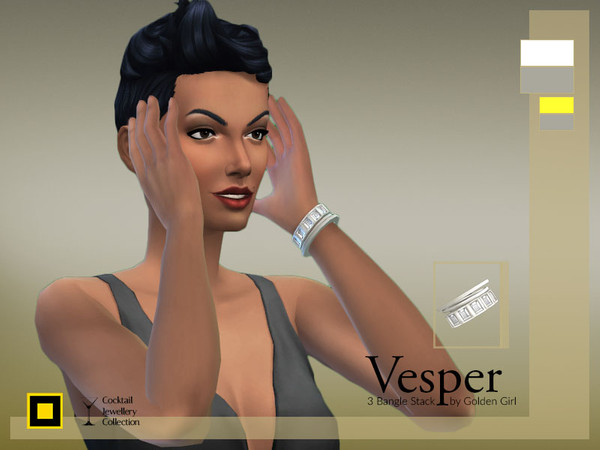 Sims 4 — Vesper 3-Bangle Stack by Golden_Girl2 — 3-Bangle Stack for Vesper, a modernistic jewellery set for your