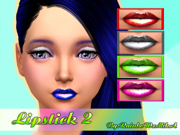 Sims 4 — Lipstick 2 by RainboWxMikA2 — Hello everyone! This lipstick is available in 5 colours. Leave your comments ^_^ 