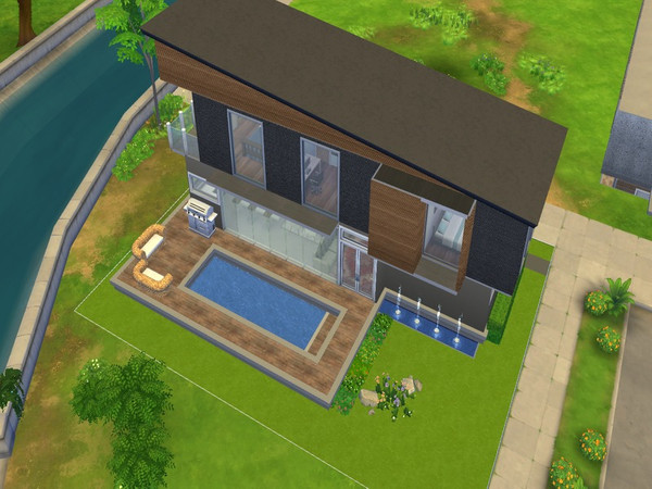 Sims 4 — Modern living by jmn11 — This is a modern house featuring a large open space groundfloor with the kitchen,