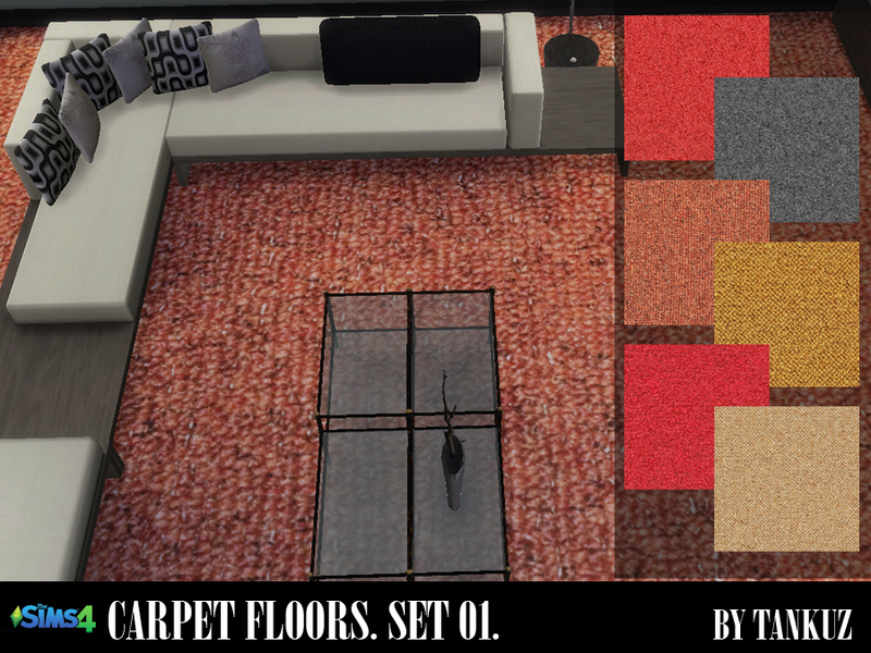 The Sims 4. Carpet Floors by Tankuz. Set 01.