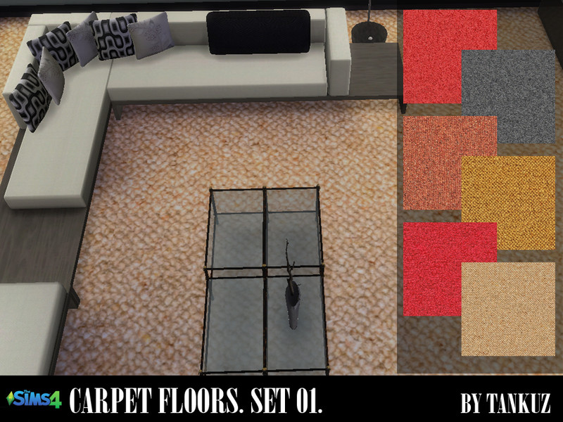 The Sims 4. Carpet Floors by Tankuz. Set 01.
