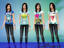Sims 4 — Girlie Band Shirts by Kathenis2 — 2x All Time Low 2x A Day to Remember