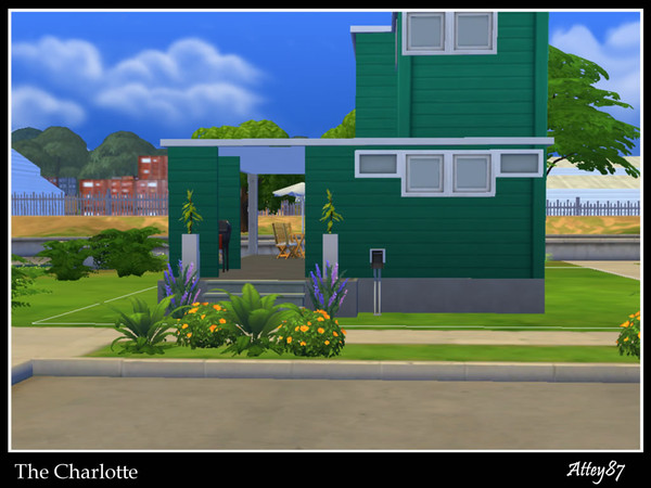Sims 4 — The Charlotte by Attey872 — The Charlotte is a trendy 2-story micro home perfect for sims just starting out!