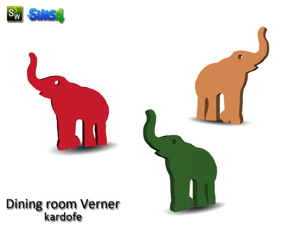 Sims 4 — kardofe_Dining room Verner_ elephant by kardofe — Elephant figurine three bright and fun colors