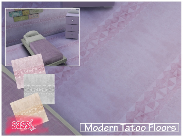 Sims 4 — Modern Tatoo Floors by sassitsr — Why a concrete floor have to be anonymous? A simple but chic decoration for a