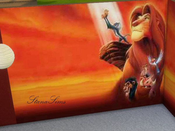 Sims 4 — kidsroom wall 2 by Stanasims — my lion king wallpaper for your kidsroom