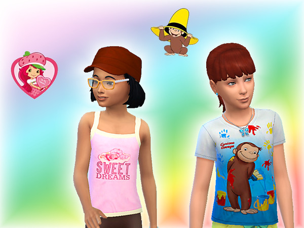Sims 4 — Messy Monkey and Strawberry Short Cake by misty4m — Messy Monkey Curious George Strawberry Shortcake