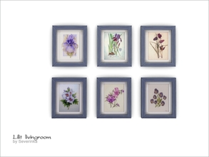 Sims 4 — Lilit Flower painting 01 by Severinka_ — Flower painting in a purple frame of a set 'Lilit livingroom' 6 colors
