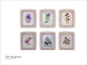 Sims 4 — Lilit Flower painting 02 by Severinka_ — Flower painting in a beige frame of a set 'Lilit livingroom' 6 colors