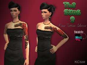 Sims 2 — Rose Tattoo Sleeve | Adult Females Only by KCsim — Hey Simmers! I am back to upload! Remember to adjust your