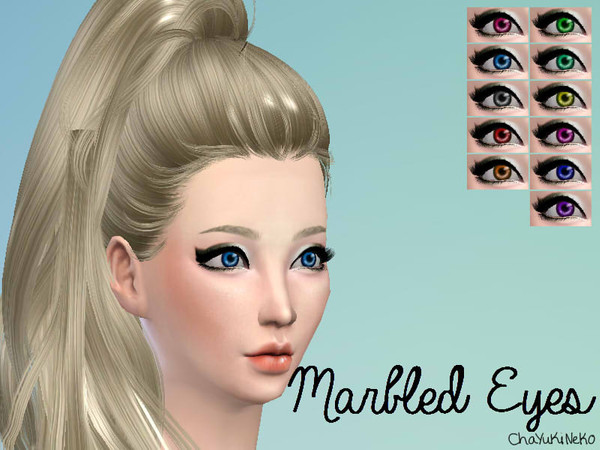Sims 4 — Marbled Eyes by ChaYukiNeko2 — These are my first contact lenses for the sims ^-^ Enjoy them. There are 11