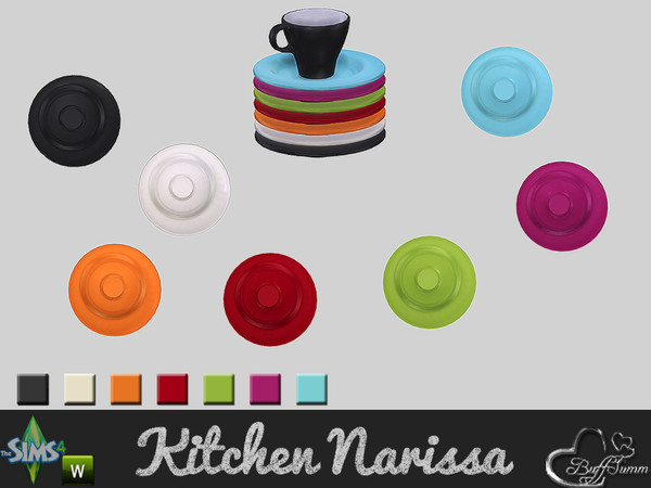 Sims 4 — Dining Narissa Small Plate by BuffSumm — 'Happy Meal' with a colorful tableware and clean designed table and