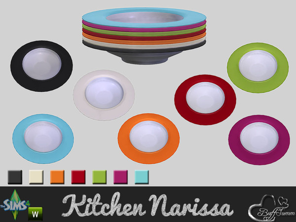 Sims 4 — Dining Narissa Soup Plate by BuffSumm — 'Happy Meal' with a colorful tableware and clean designed table and