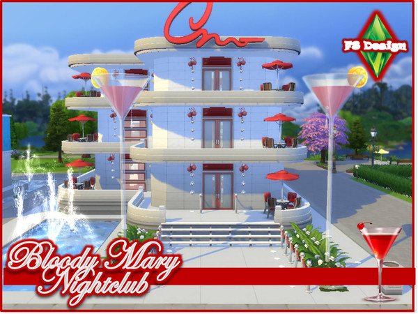 Sims 4 — Bloody Mary - Nightclub by fsdesign2 — Voted 'Best Night Out' by the SimsForbes Magazine. Not only fully
