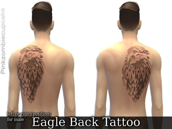 Sims 4 — Eagle Back Tattoo by Pinkzombiecupcakes — Marvelous tattoo for a unique look and feel... I hope you like it!