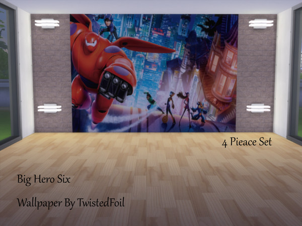 Sims 4 — Big Hero 6 WallPaper Mural by TwistedFoil — About: This is an wallpaper mural of the film Big Hero 6. This wall