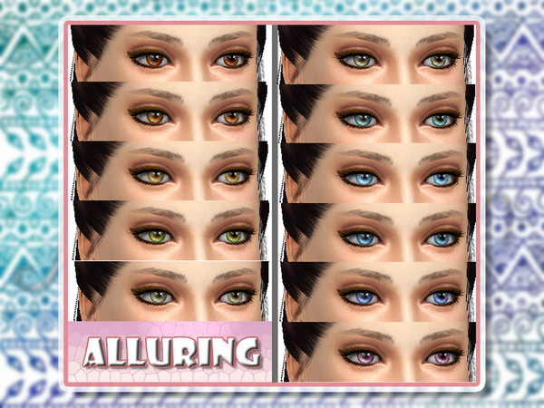 Sims 4 — "Alluring" - 11 Non-Default Eyes by kelly-hannah — 11 new eye swatches for human sims, non-default :)