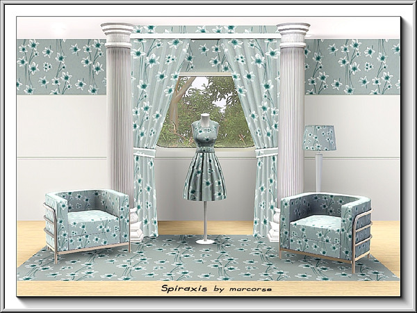 Sims 3 — Spiraxis_marcorse by marcorse — Fabric pattern: pretty spiraxis flowrs in a random design