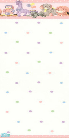Sims 2 — BabyWall-Pink stuffed dolls rainbow dots by Sheera — Part of my Baby Walls and Floors Set. Enjoy !