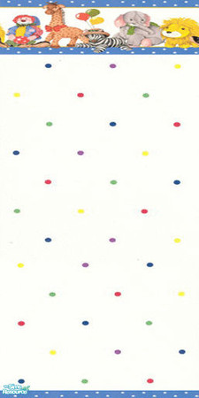 Sims 2 — BabyWall-Blue stuffed dolls rainbow dots by Sheera — Part of my Baby Walls and Floors Set. Enjoy !
