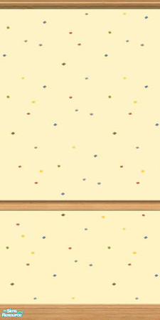 Sims 2 — TC45 Confetti on Confetti Wall by jeni — Confetti, a pale creamy yellow with specks of colour, in pinks, blues,