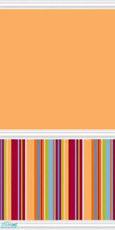 Sims 2 — Orange Stripes Bedroom Wall by frillyfilly — Orange Stripes wallpaper