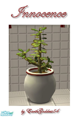 Sims 2 — Innocence Bathroom - Plant by EarthGoddess54 — A beautiful white recolor of this potted plant, with red accent.