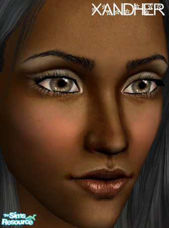 Sims 2 — Lush Eyeshadow - Daisy by Xandher — This is a softly blended, feminine eggshell eyeshadow with a warm brown in