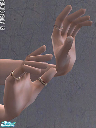 Sims 2 — Three Rings for Adult Males - Copper by aikea_guinea — Rings stay on in all clothing states and can be layered