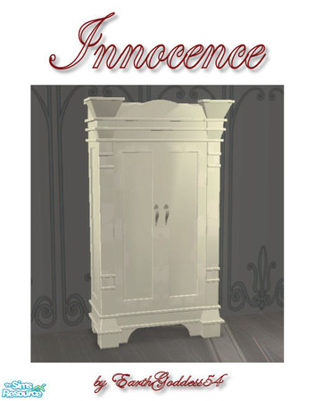 Sims 2 — Innocence Bedroom - Tall Dresser by EarthGoddess54 — A lovely addition to the Innocence Bedroom set. Enjoy!