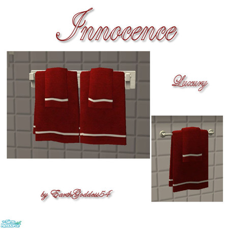 Sims 2 — Innocence Bathroom - Hand Towels by EarthGoddess54 — A beautiful red set of hand towels with white accents. For