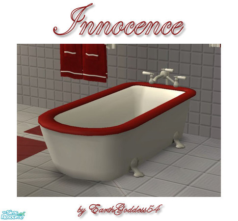 Sims 2 — Innocence Bathroom - Bathtub (rim) by EarthGoddess54 — Beautiful red rim for the luxurious clawfoot tub. (for
