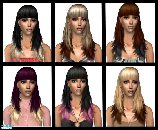 Sims 2 — Undecided - Hair Set by nikisatez05 — Gorgeous Two-Toned Hair in 6 different styles. Enjoy!