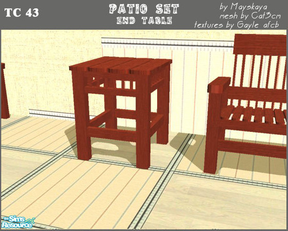 Sims 2 — TC 43 - Rustic patio recolor - end table by mayskaya — Recolor of end table from Cat3cm's Johnson City Rustic