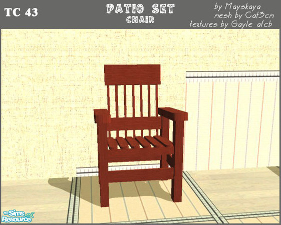Sims 2 — TC 43 - Rustic patio recolor - chair by mayskaya — Recolor of chair from Cat3cm's Johnson City Rustic Patio set.
