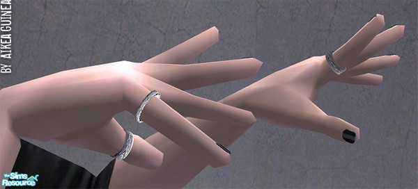 Sims 2 — Three Rings for Adult Males - Silver by aikea_guinea — Rings stay on in all clothing states and can be layered