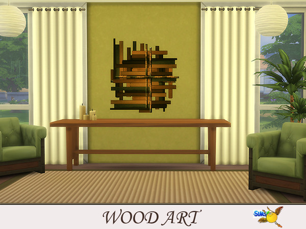 Sims 4 — evi Wood Art 5 by evi — Part of a set of wooden original synthetic wall art