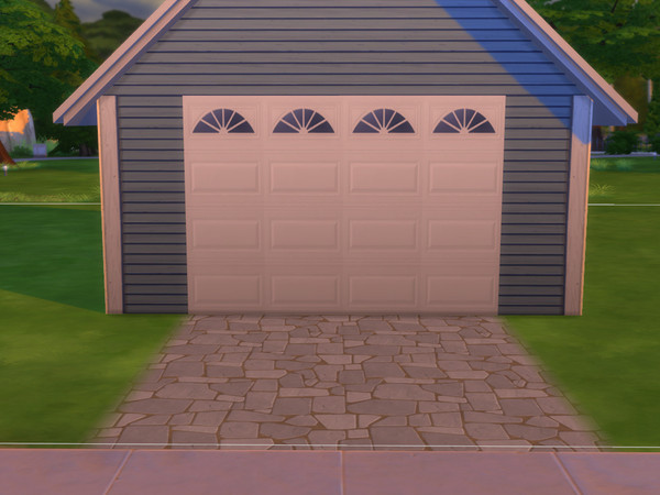 Sims 4 — Garage Door Wall by sarahstar_132 — A wall that looks like a garage door, found under the