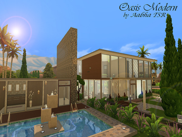 Sims 4 — Oasis Modern  by Aabha2 — A Mixed Style of both Modern and Continental House built in Oasis Springs.....