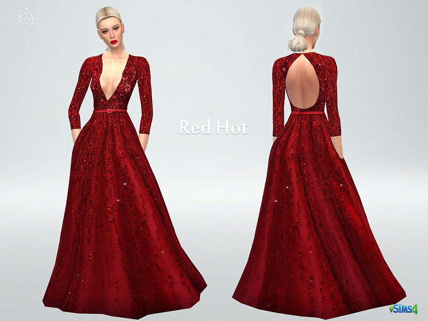 The Sims Resource Red Hot Dress