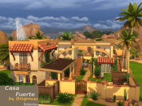 Sims 4 — Casa Fuerte by Leander_Belgraves — a mediterranean Home for your Sims It features a pool, a Bar with Card