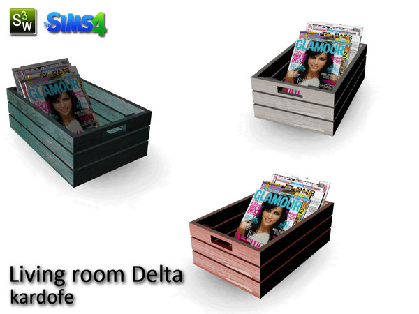 Sims 4 — kardofe_Living room Delta_Magazine rack by kardofe — Fruit box converted into a practical magazine