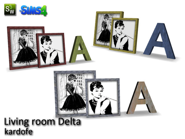 Sims 4 — kardofe_Living room Delta_Paintings by kardofe — Decorative group with two tables and a letter